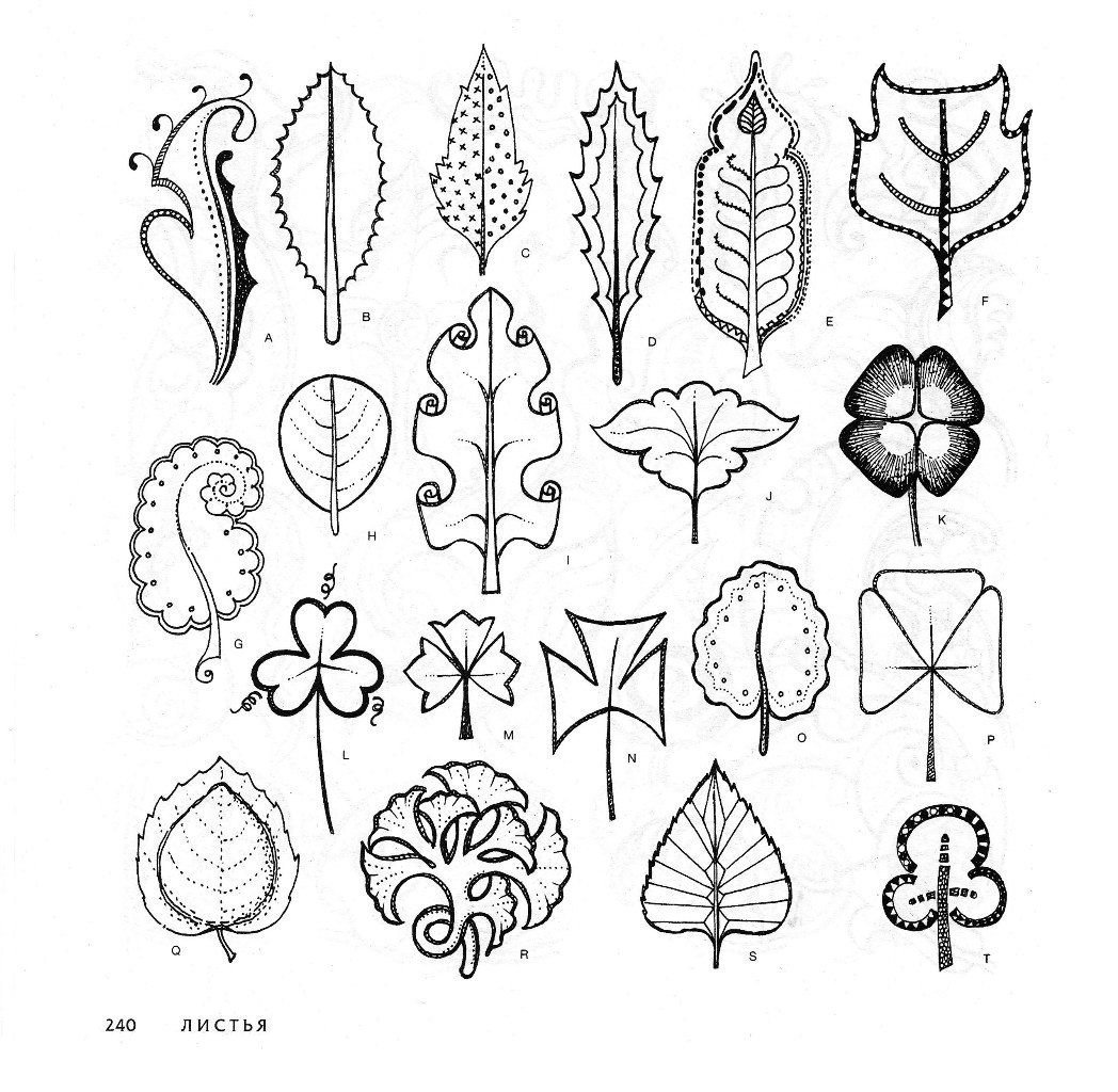 Листья ветка узор паттерн