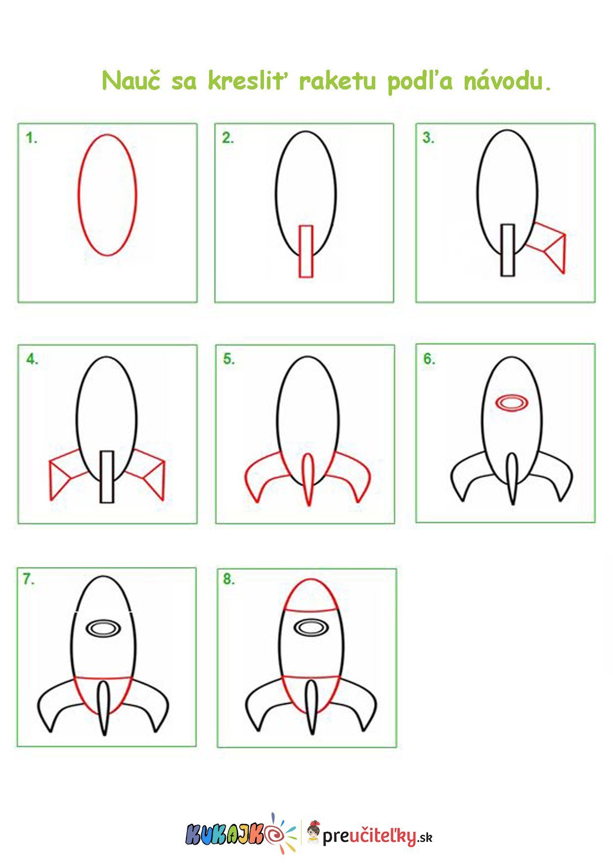 Ракета поэтапно для детей. Рисование по шагам. Этапы рисования. Схемы поэтапного рисования для старшей группы. Поэтапное рисование ракеты для детей.