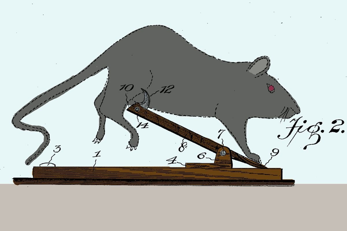 Мышь и мышеловка раскраска