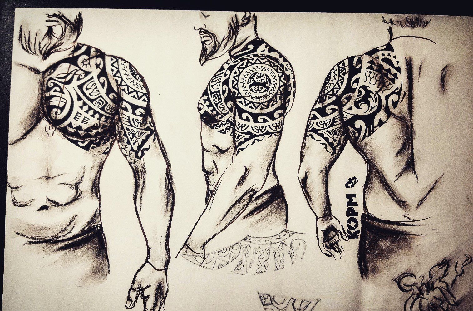 Эскизы мужских татуировок на плече (77 фото)