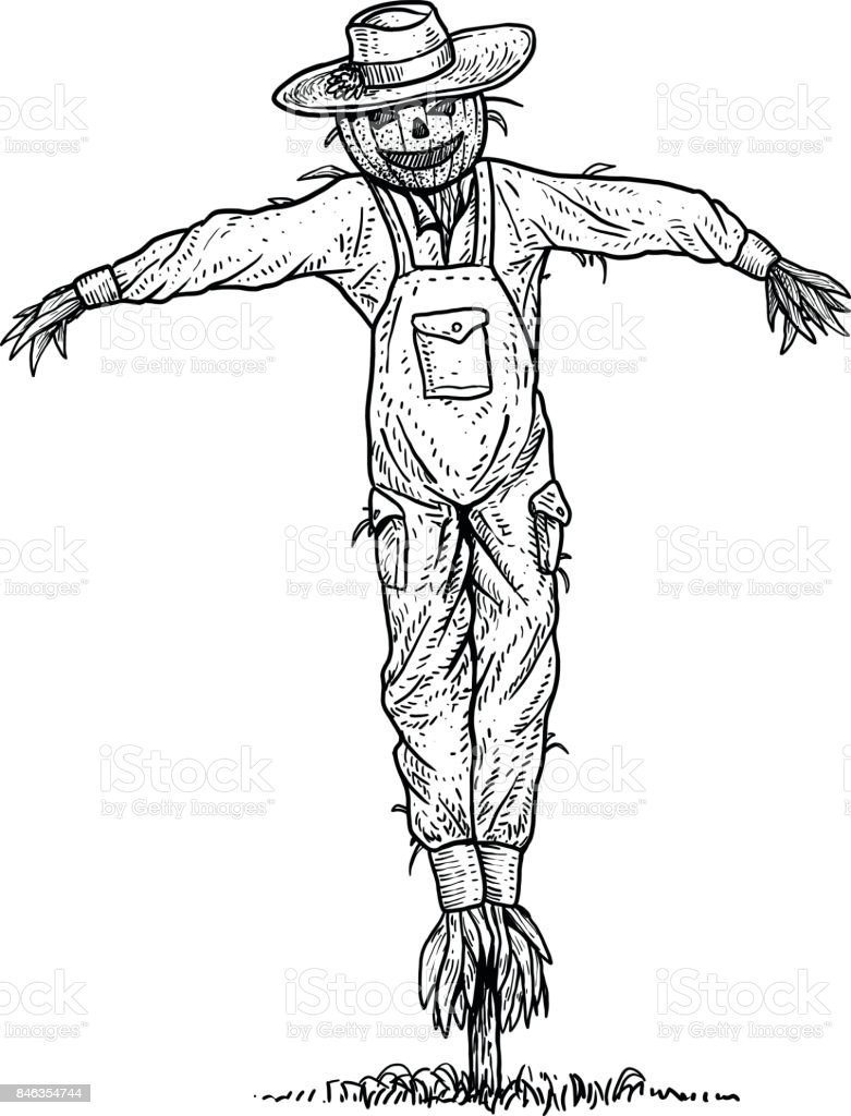 Пугало раскраска