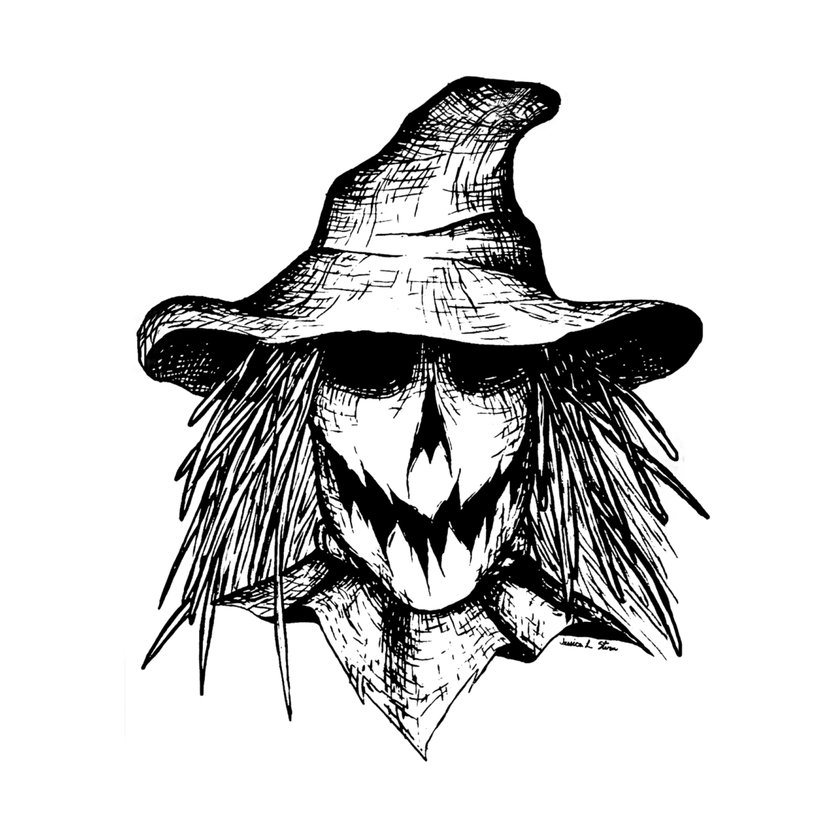 Раскраска пугало огородное для детей