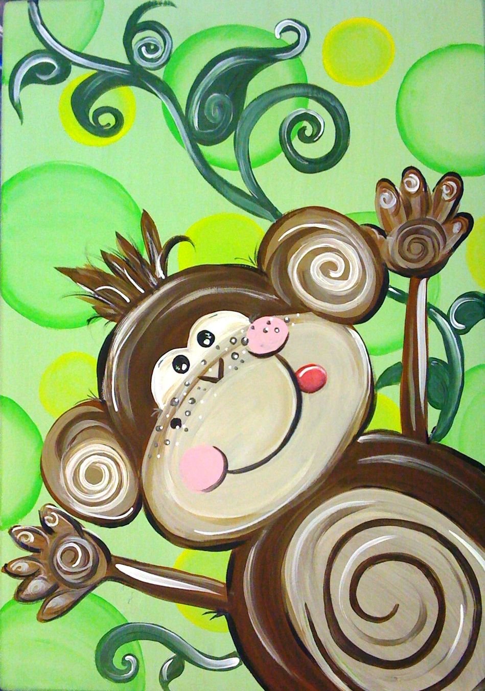 Живопись гуашью обезьянка