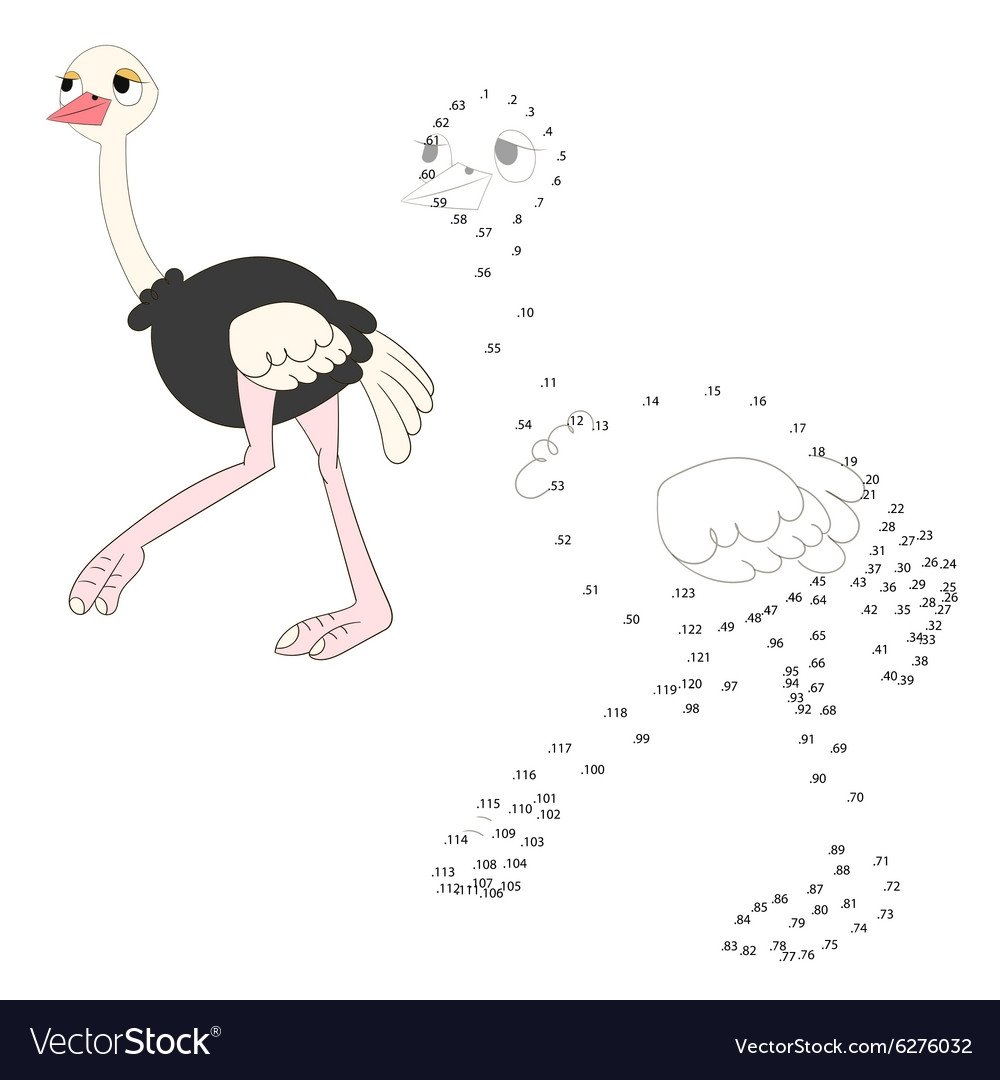 Страус мультяшный