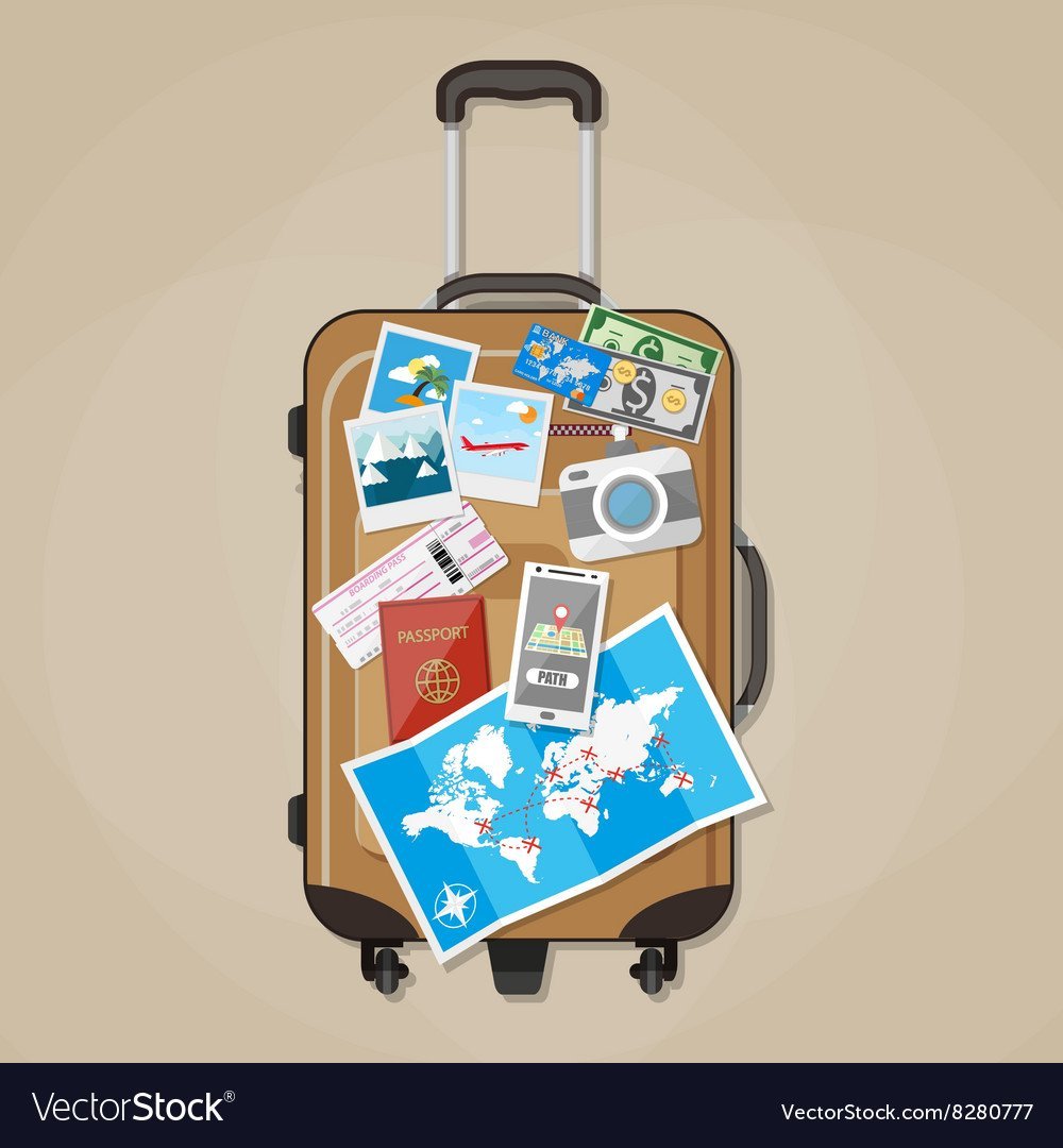 Чемодан рисунок для детей - 62 фото