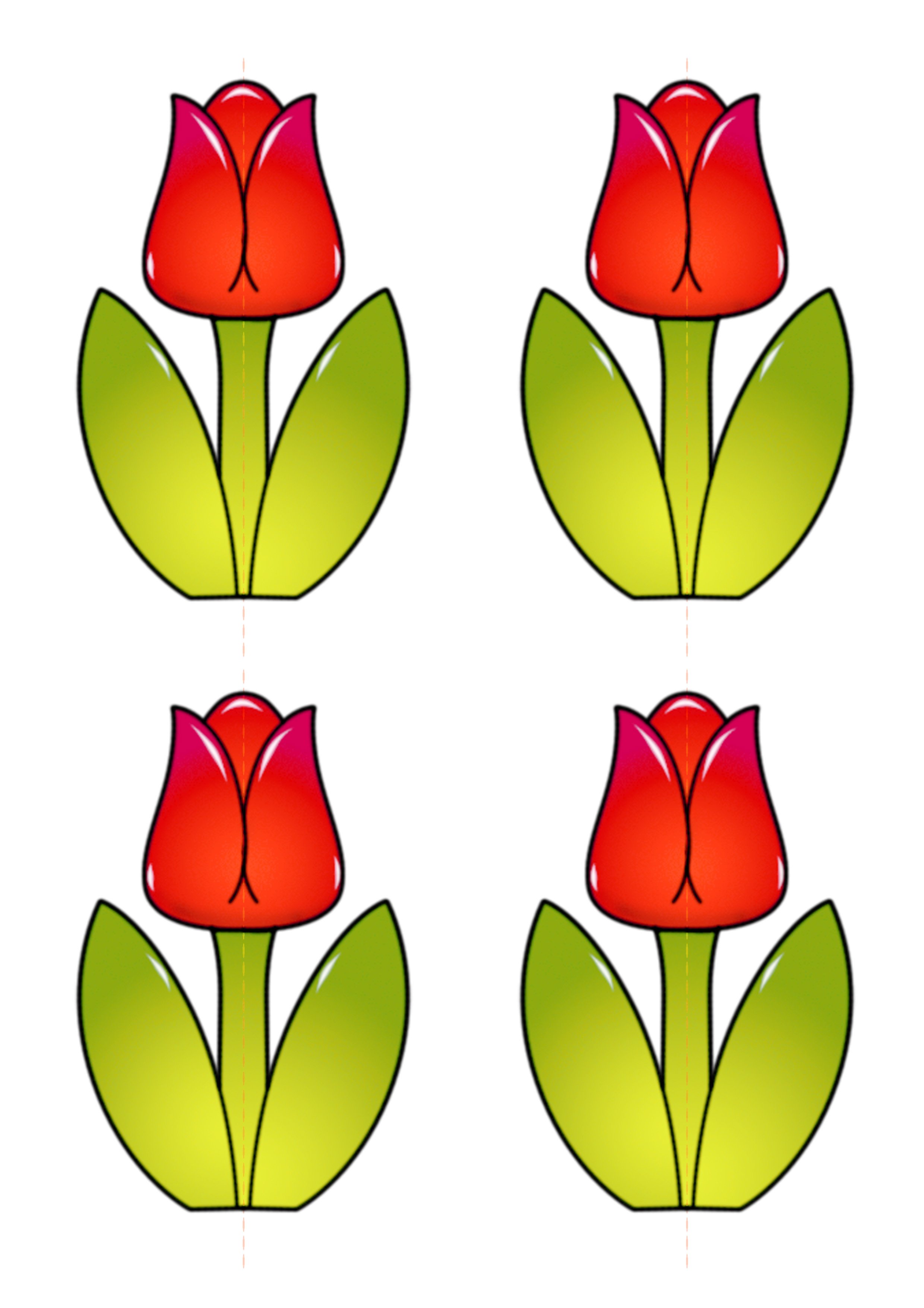 Тюльпан картинка для детей шаблон