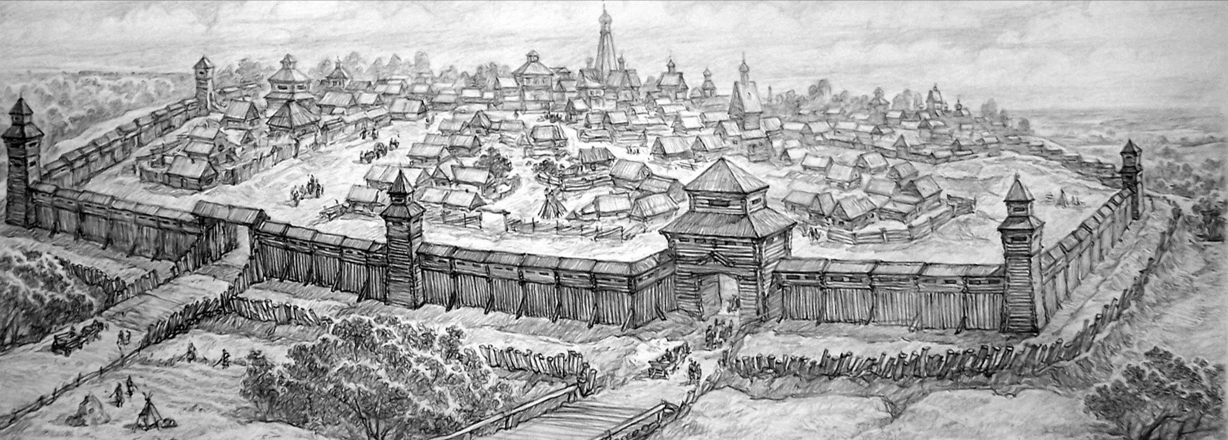 Старая крепость рисунок город. Крепость Саранский острожек. Саранск крепость 1641. Уфимская крепость 17 века реконструкция.