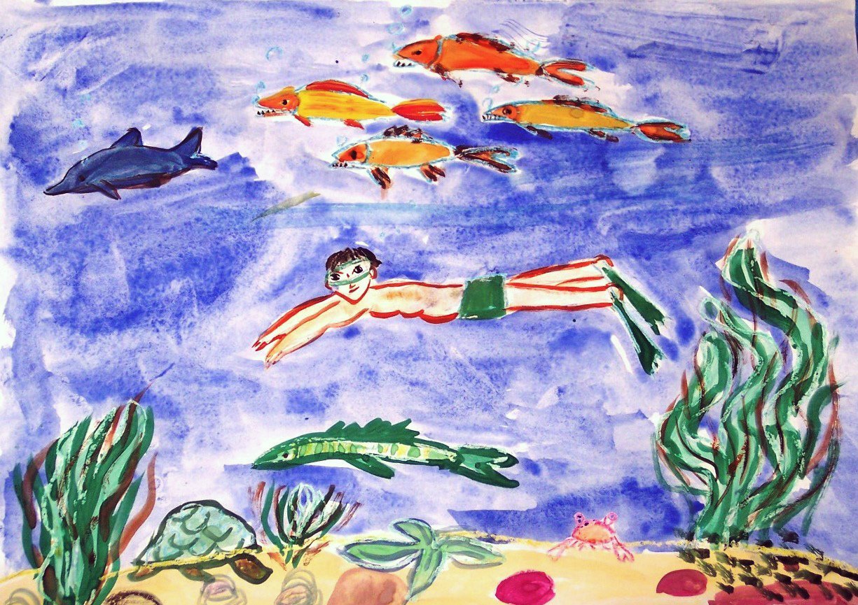 Рисунок красота моря окружающий мир 2 класс. Детский рисунок. Рисунок на тему лето. Детские рисунки на тему лето. Подводный мир рисунок.