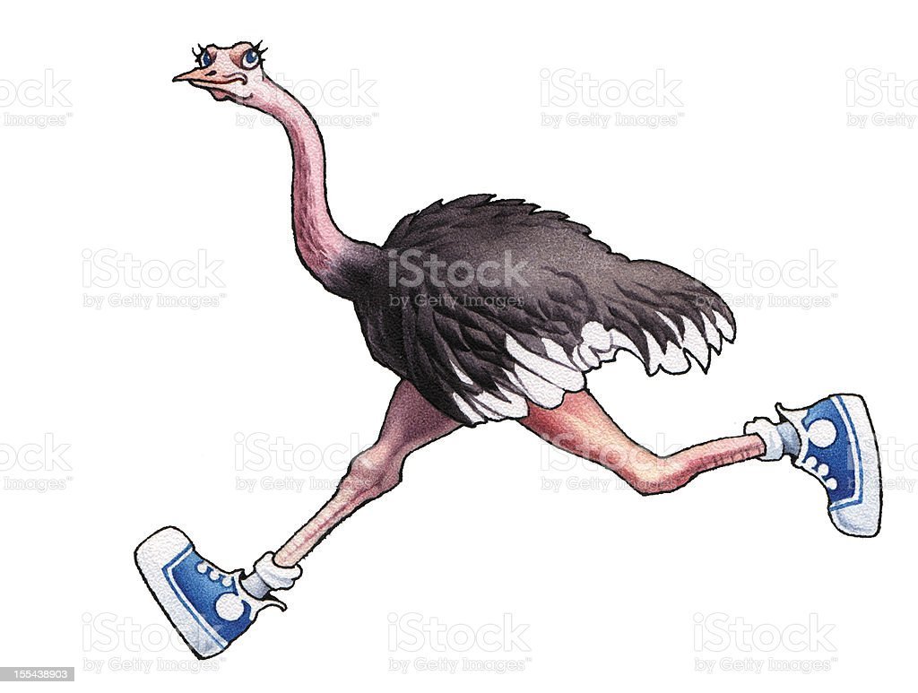 Страус напугавшийся