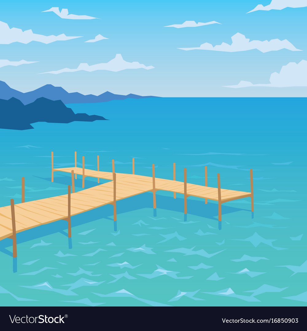 Пристань пляж вектор