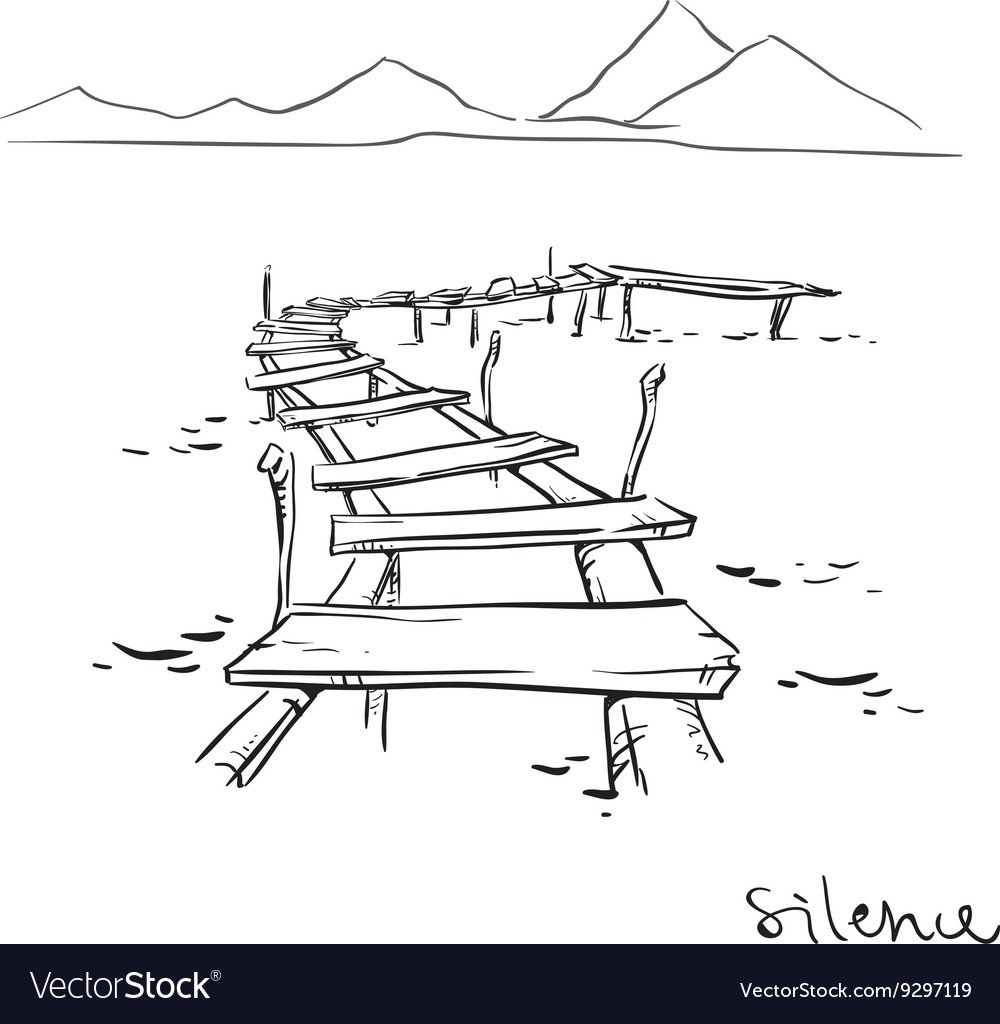 Акварель причал