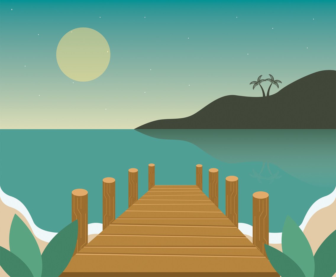 Пристань в графике