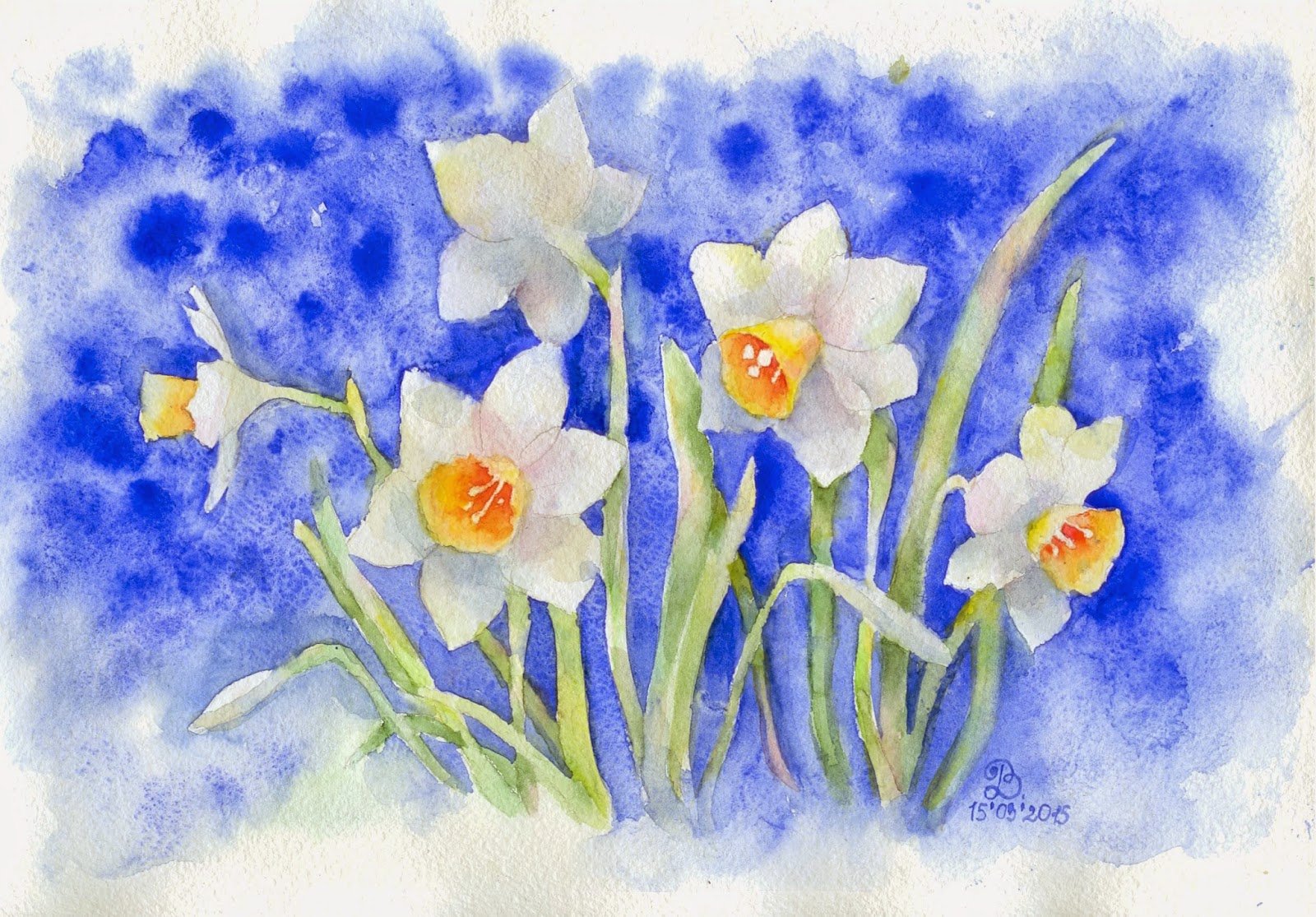 Рисование первые весенние цветы. Этюд первоцветы нарциссы. Рисование весенних цветов. Рисование цветов акварелью. Рисование первых весенних цветов.