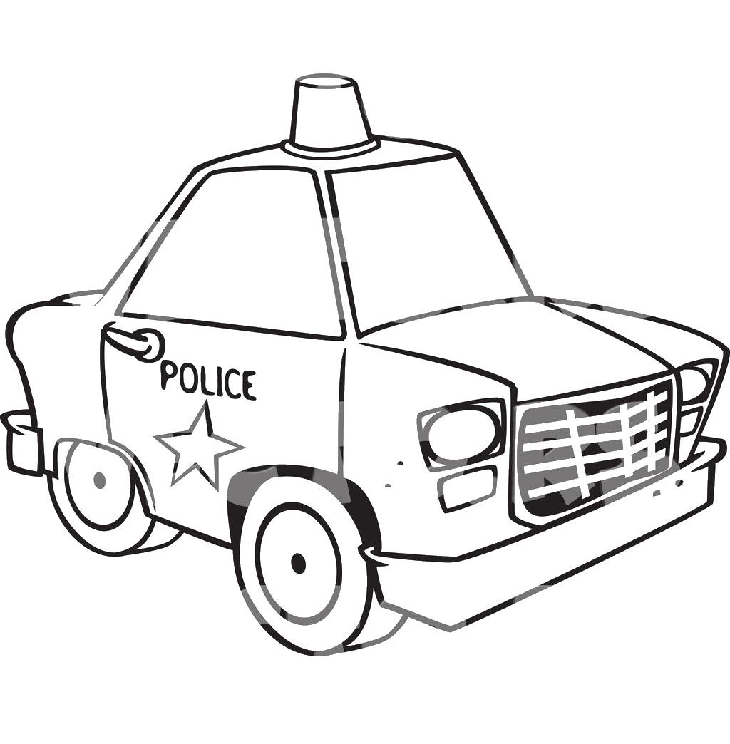 Полицейская машина черно белая