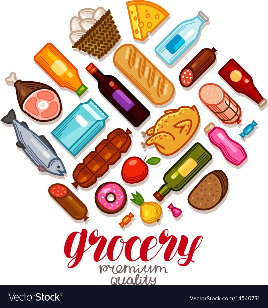 Продукты из магазина вектор