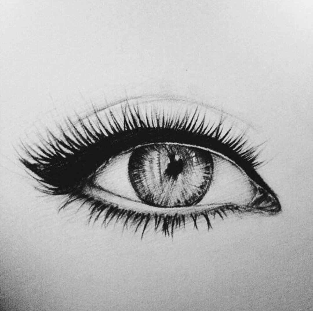 Черно белый рисунок глаза