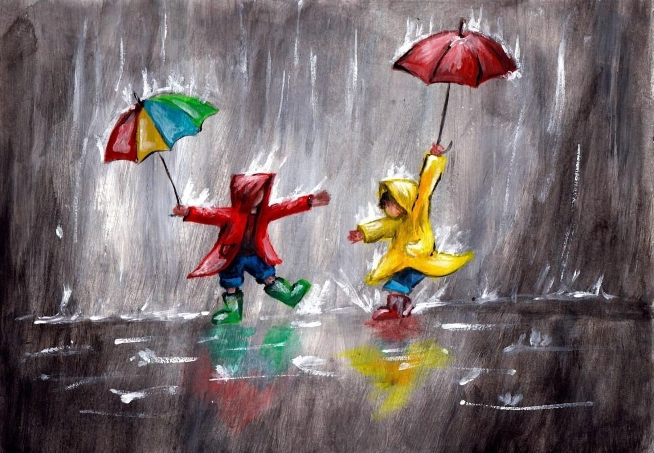 Дождь детский рисунок - 80 фото
