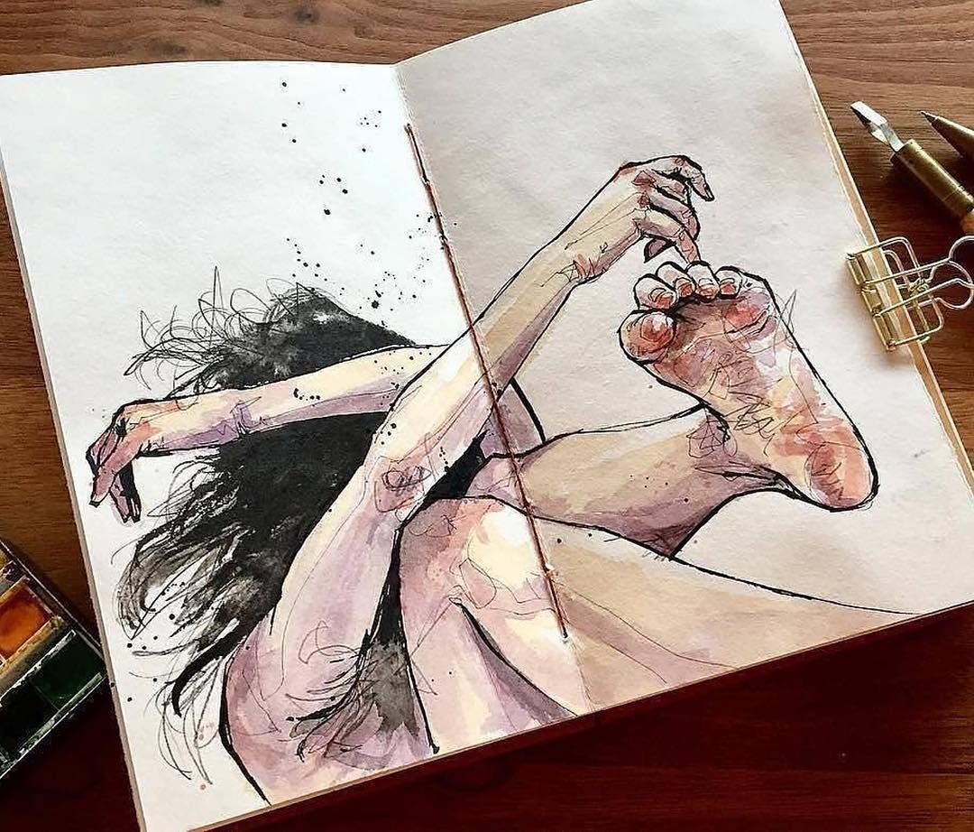 3д цветы карандашом