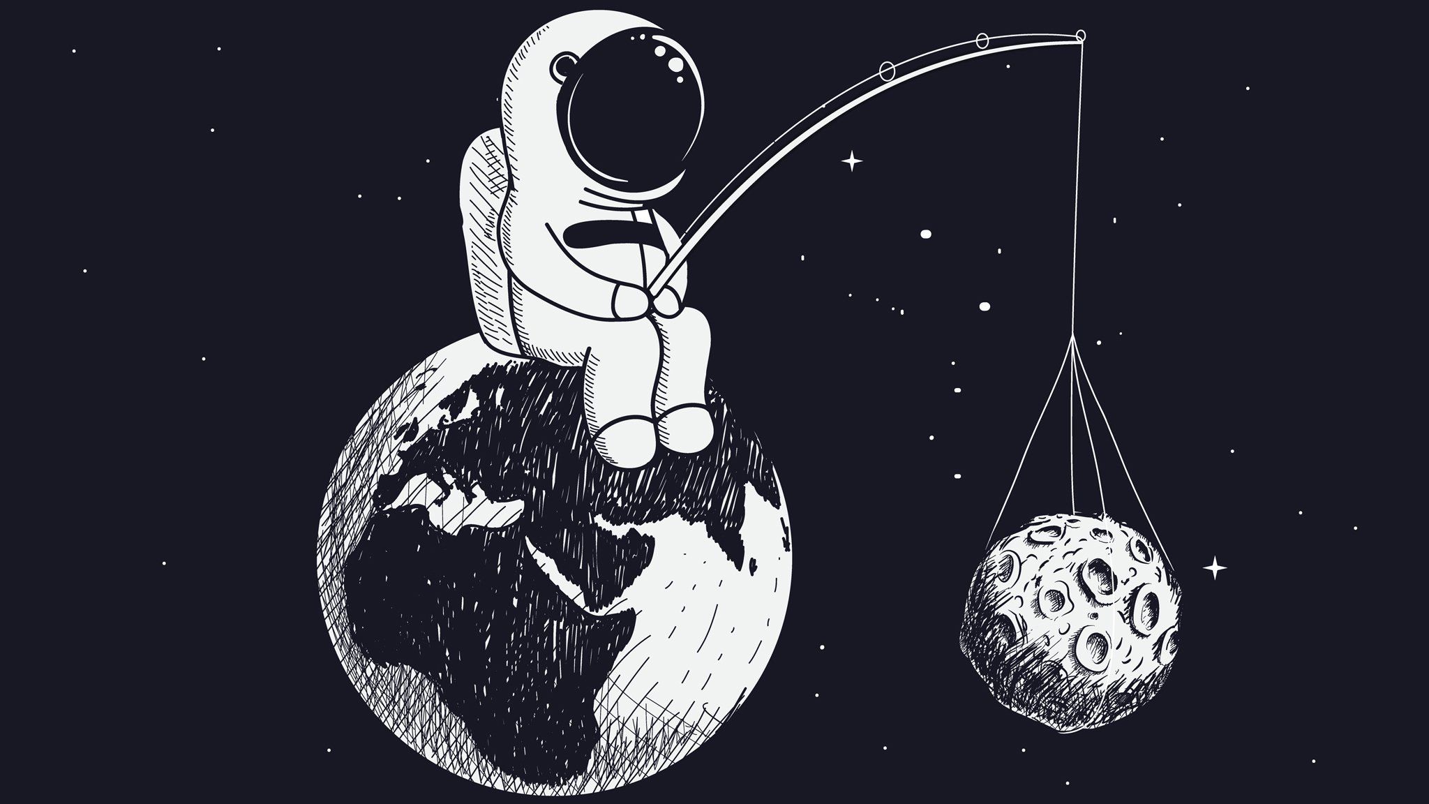 Рисунок луны в космосе. Космос Графика. Космонавт на Луне. Космонавт ЧИЛИТ на Луне. Космос рисунок.