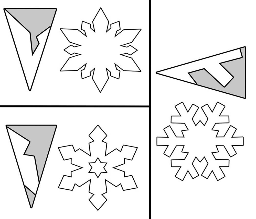 Как вырезать снежинки из бумаги? Поэтапные схемы снежинок