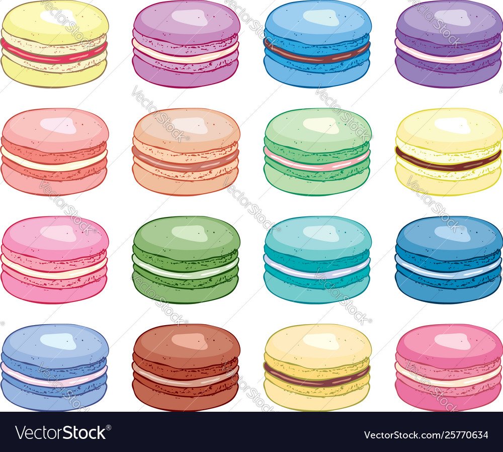 Макаруны акварелью