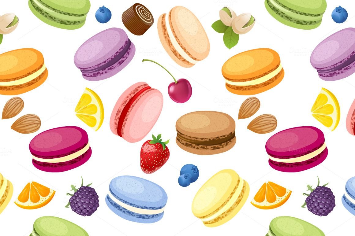 Макарунс акварель