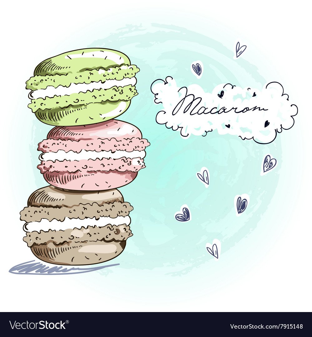 Нарисовать печенье макарон