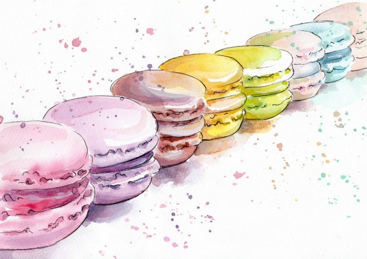 Макаронс рисунок карандашом