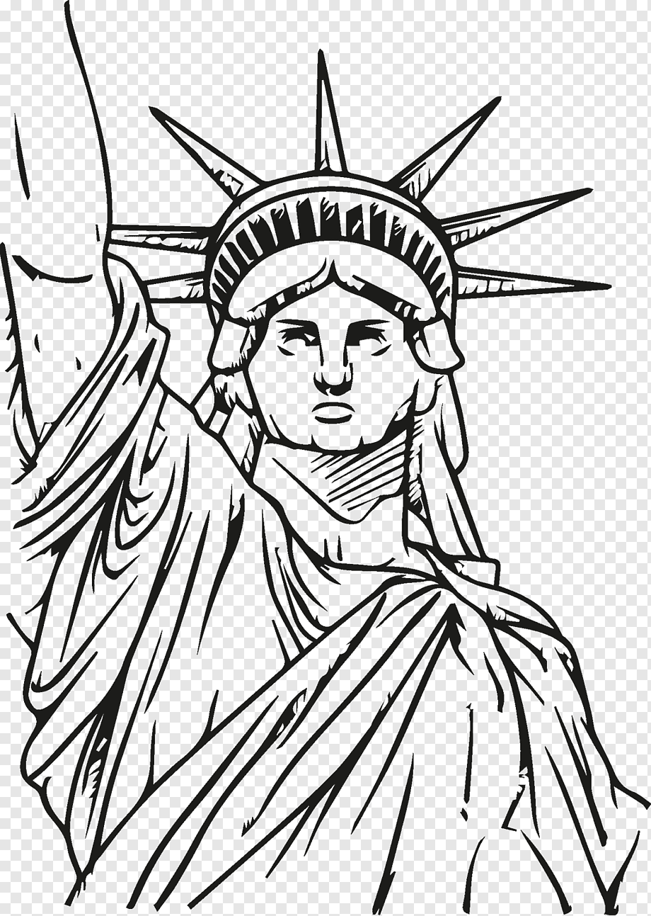 Статуя свободы рисунок для срисовки - 64 фото
