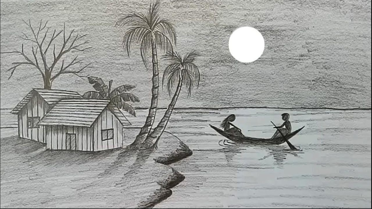 Романтический пейзаж рисунок 6 класс карандашом