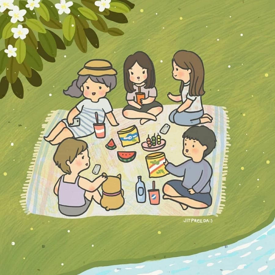 Рисунок на тему пикник