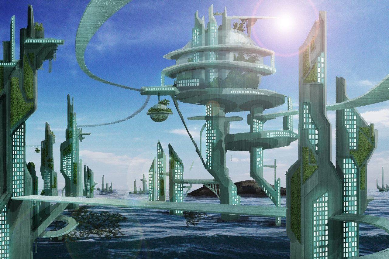 Будущего и т д эти. Экогород будущего концепт Левиафан. Фантастический город.