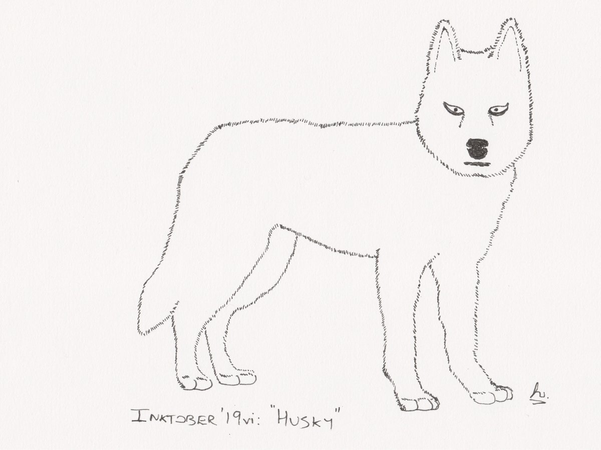 Хаски рисунок для срисовки