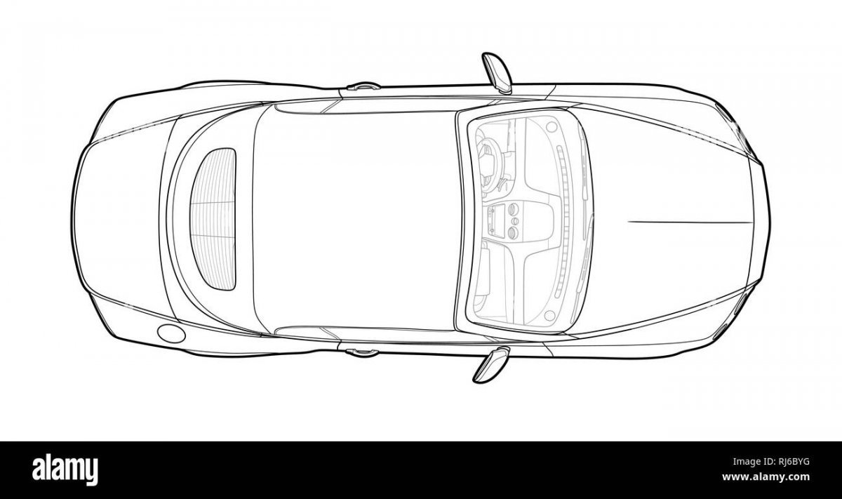 Нарисованная машина сверху - 67 фото