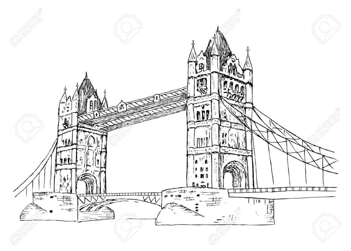 Тауэрский мост в Лондоне раскраска