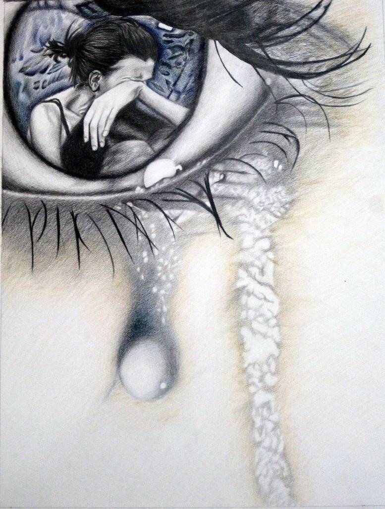 Рисунки карандашом грустные