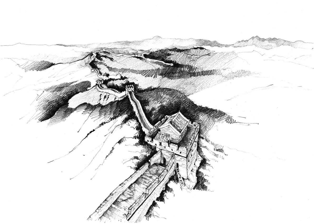 Великая китайская стена рисунок