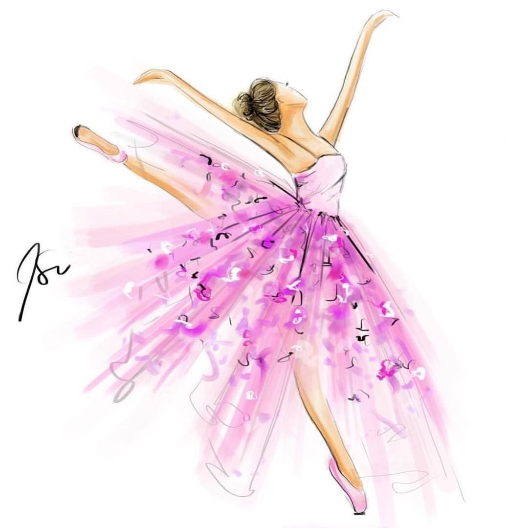 Балерина акварельными карандашами