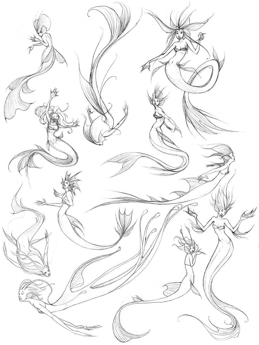 Хвост русалки референс