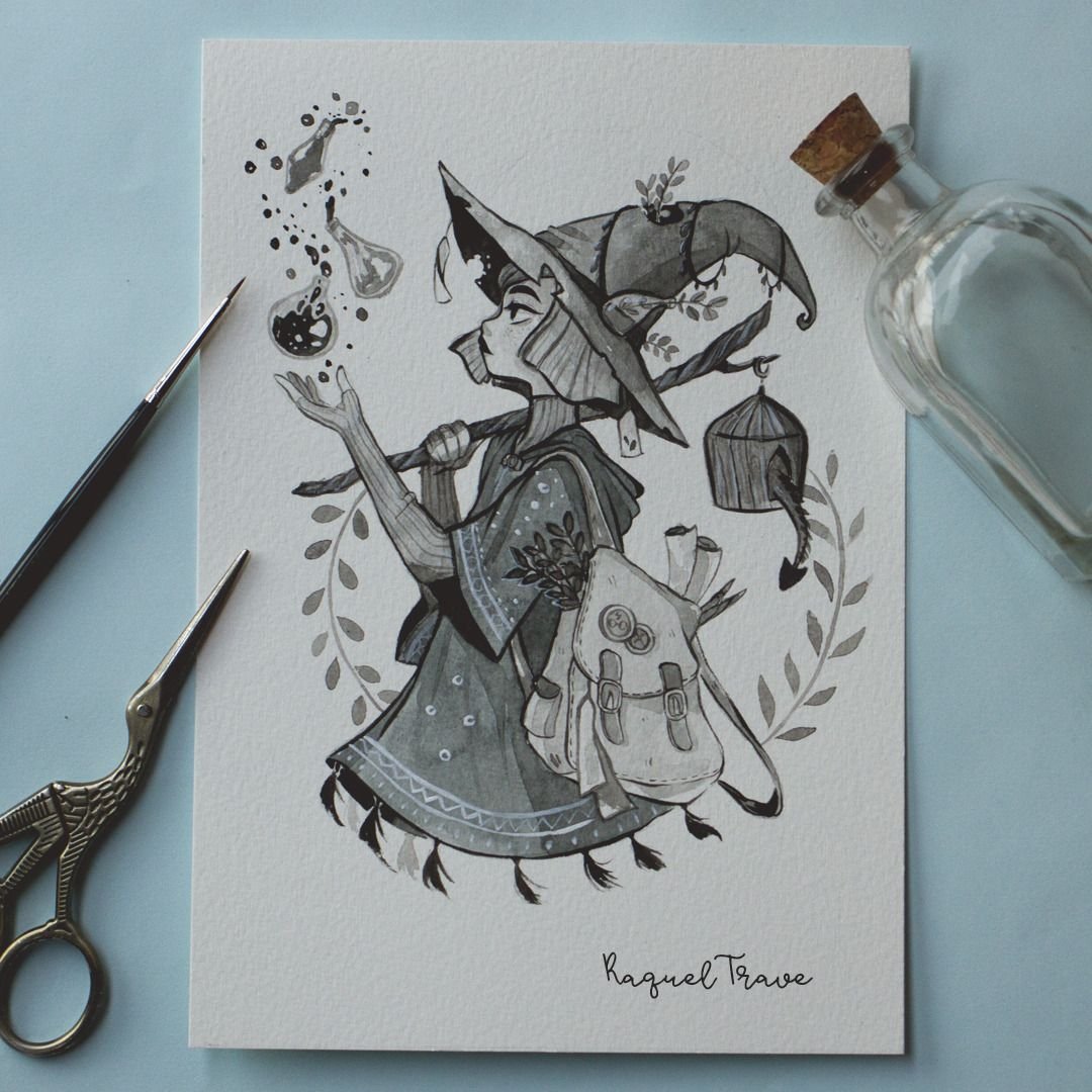 Ведьмочка в скетчбуке