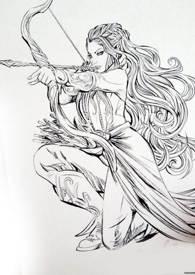 Тату Стрелец для девушек эскизы