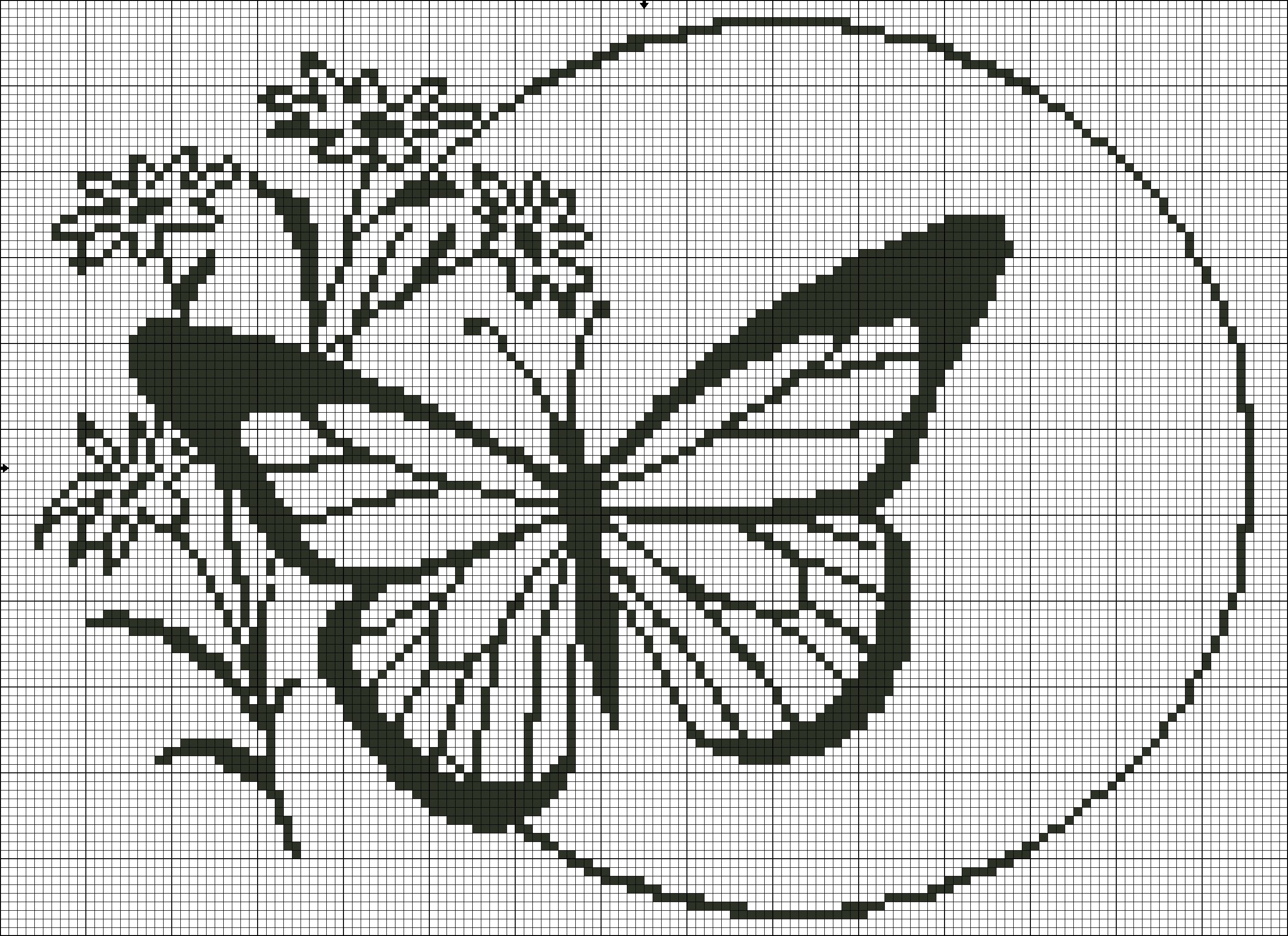 Вышивка крестом схемы бабочек монохромные