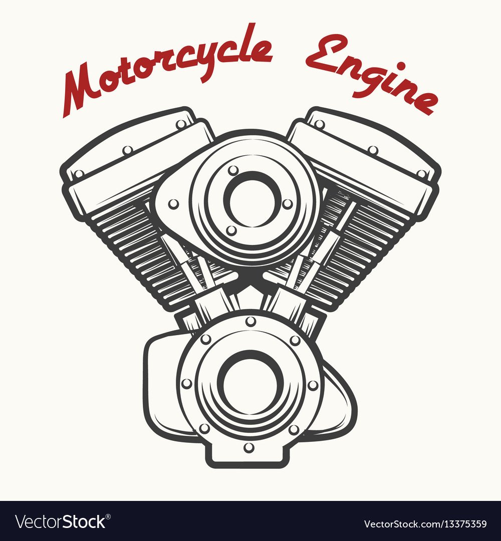 Двигатель Харлей Дэвидсон рисунок