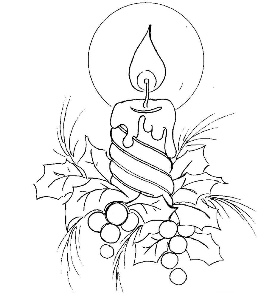 Раскраска свечка для детей