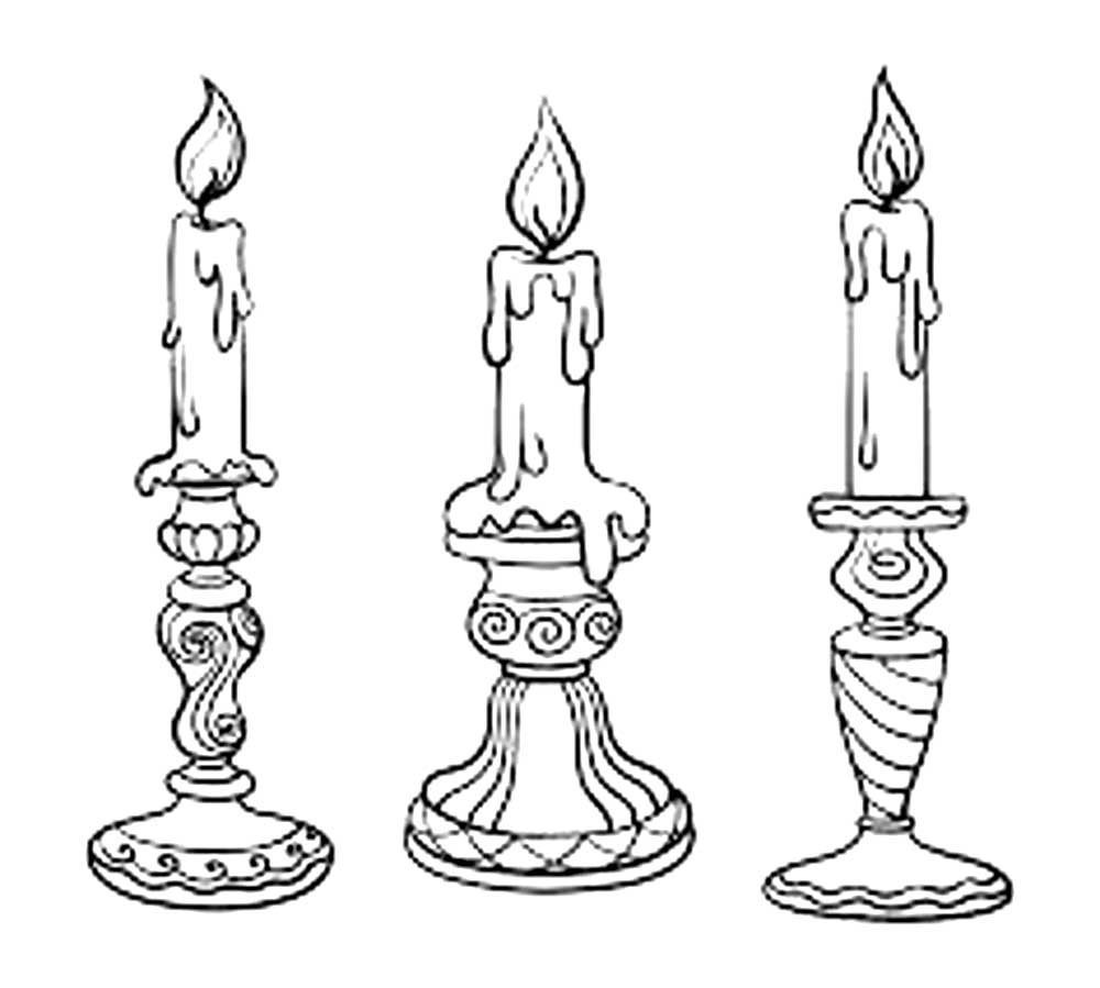 Свечка раскраска