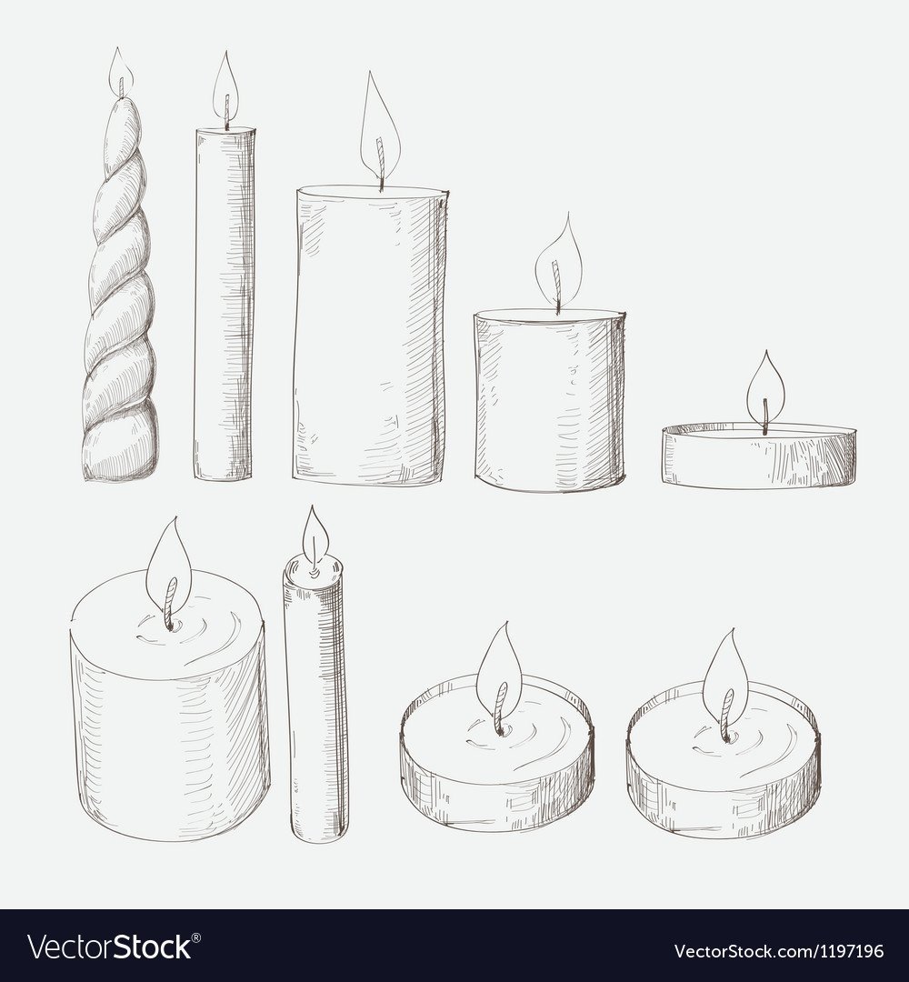 Трафарет свеча Новогодняя