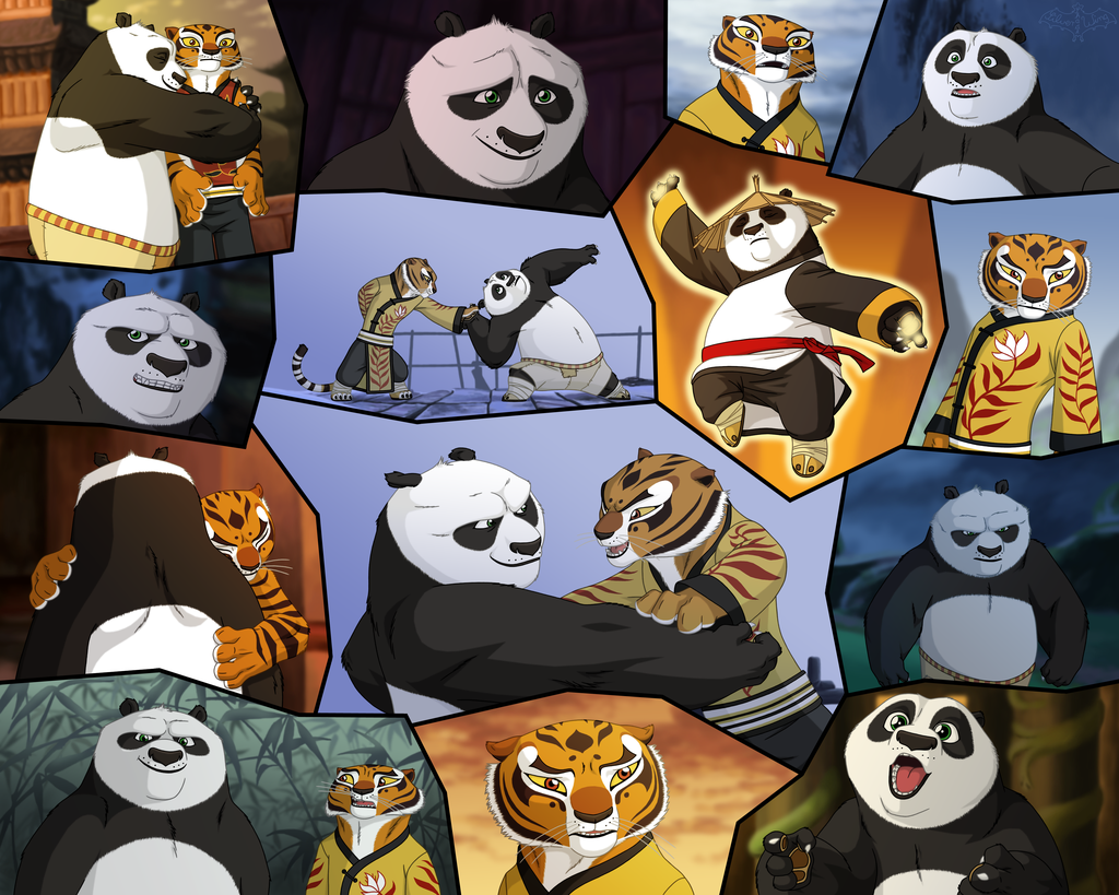 Кунг фу Панда Панда и тигрица