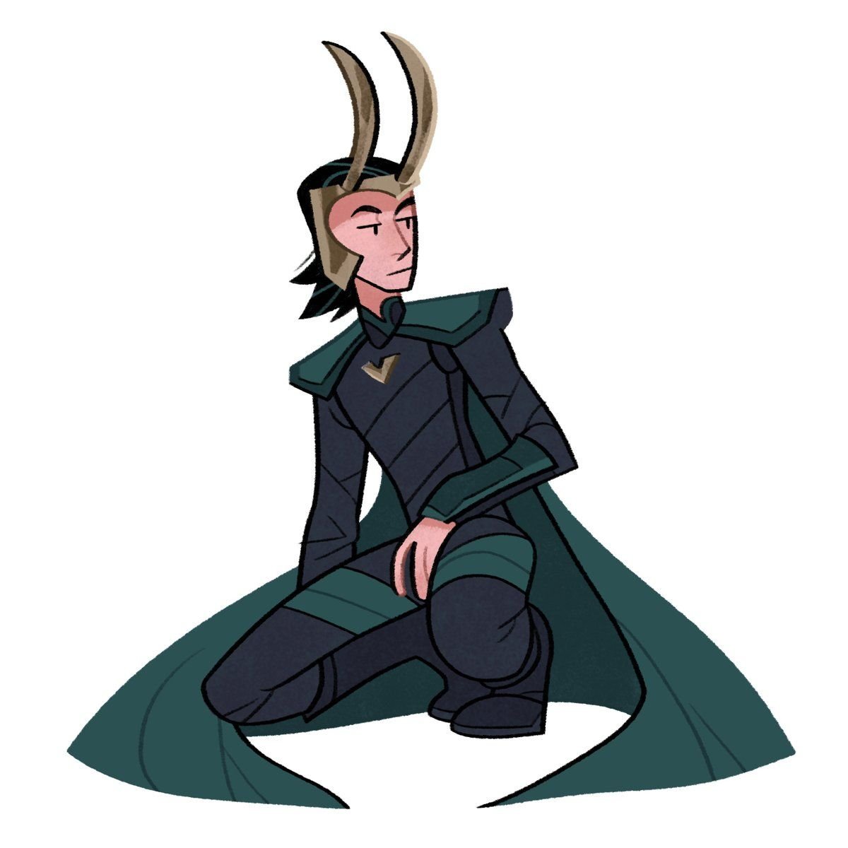 Локи арт акварелью