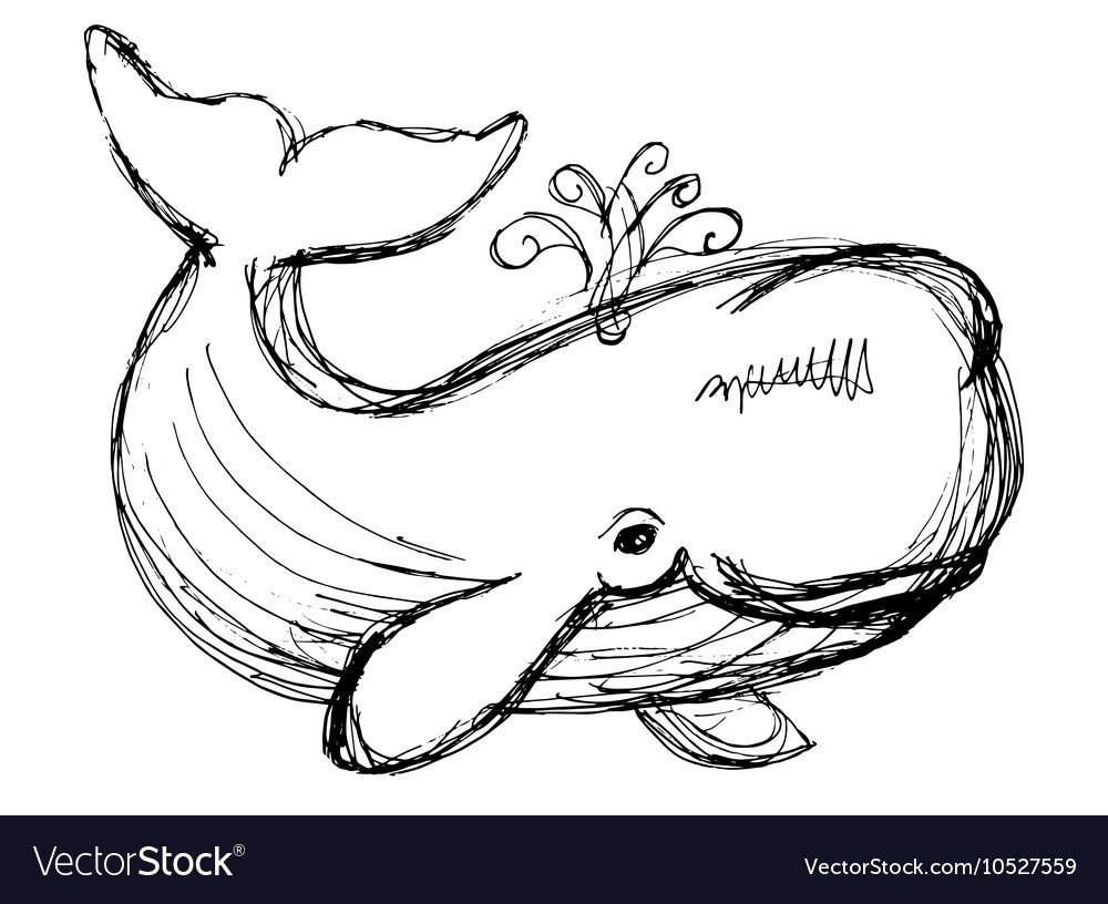 Грустный кит раскраска