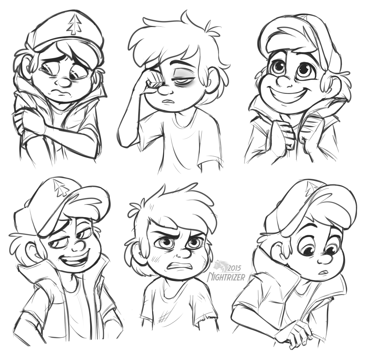 Гравити Фолз Диппер скетч